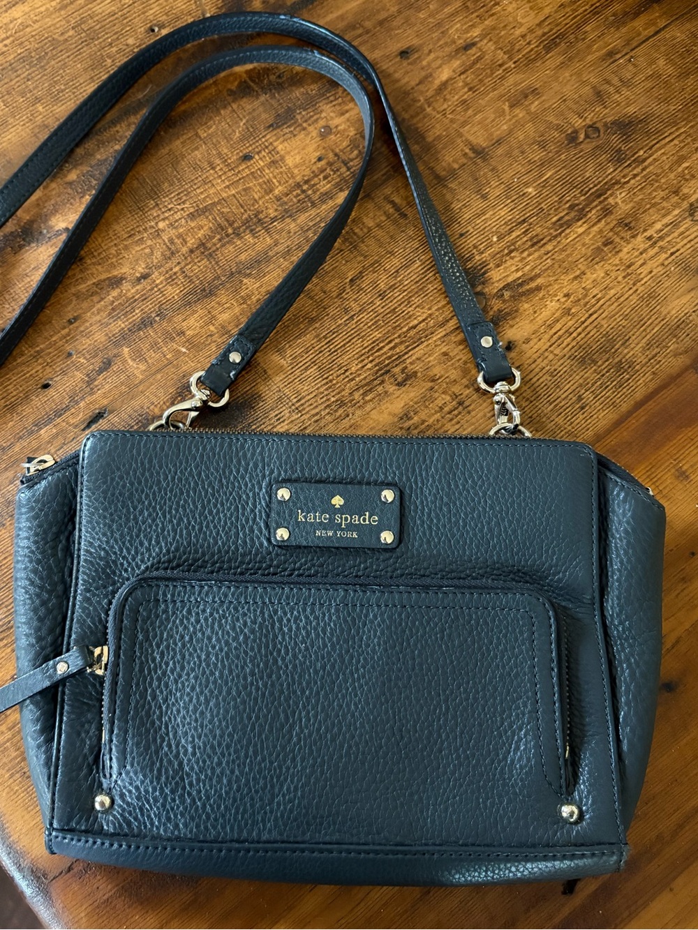 Kate Spade New York Baxter Street Sevilla Crossbody Bag Charcoal Gray Pebbled